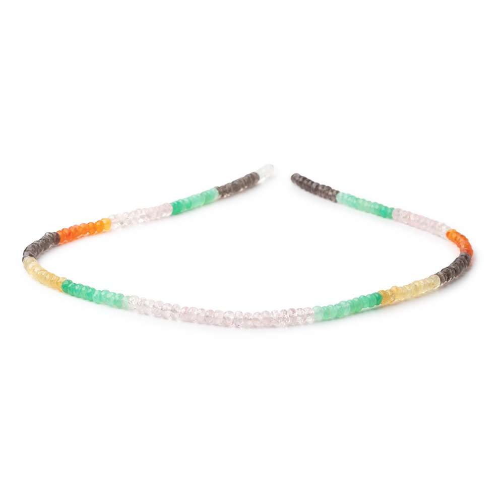 4 - 5mm Multi Gemstone Faceted Rondelles 18 inch 166 Beads AA - Beadsofcambay.com