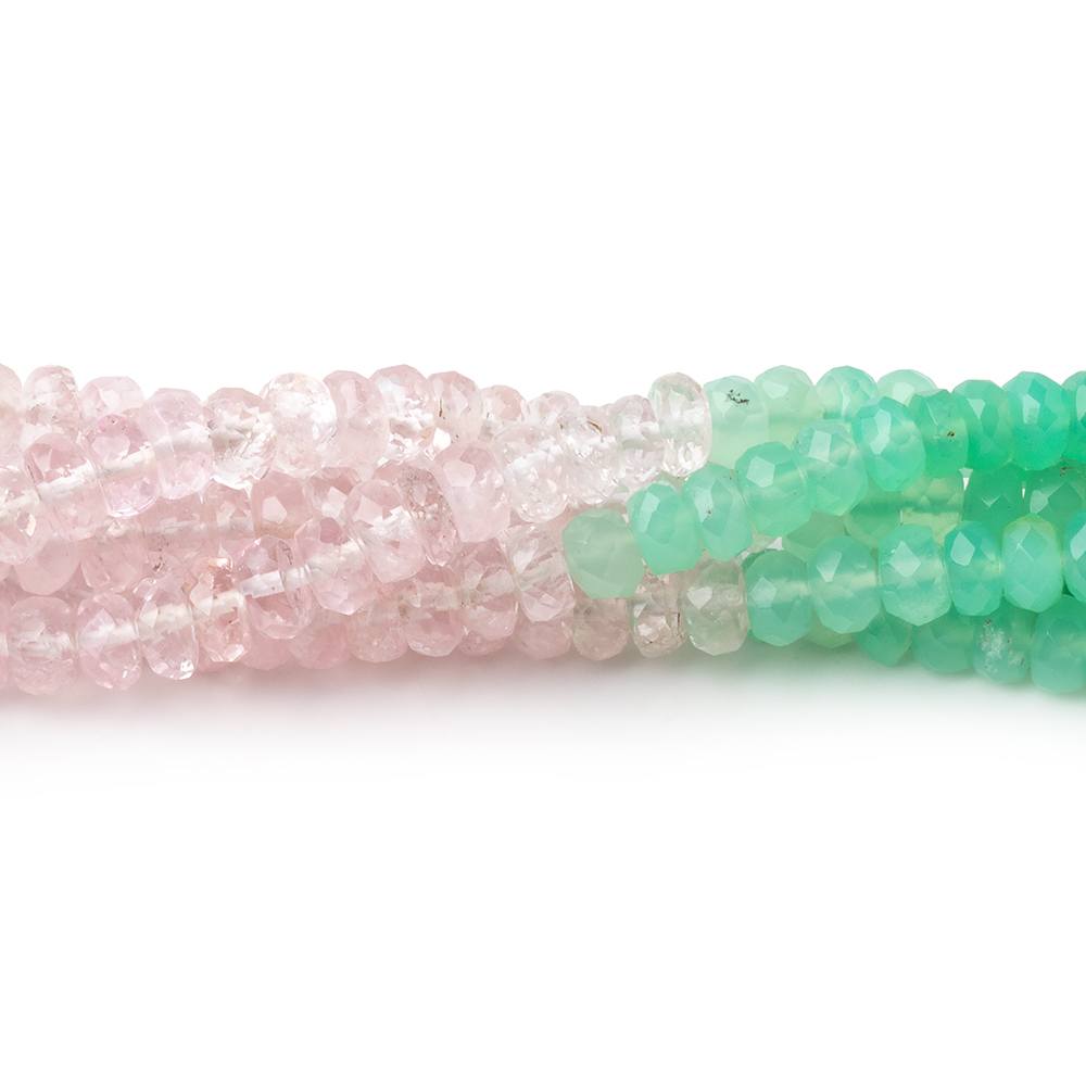 4 - 5mm Multi Gemstone Faceted Rondelles 18 inch 166 Beads AA - Beadsofcambay.com