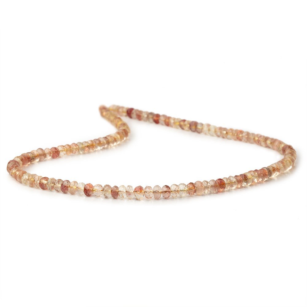 4 - 5mm Oregon Sunstone Faceted Rondelle Beads 16 inch 115 pieces AAA - Beadsofcambay.com