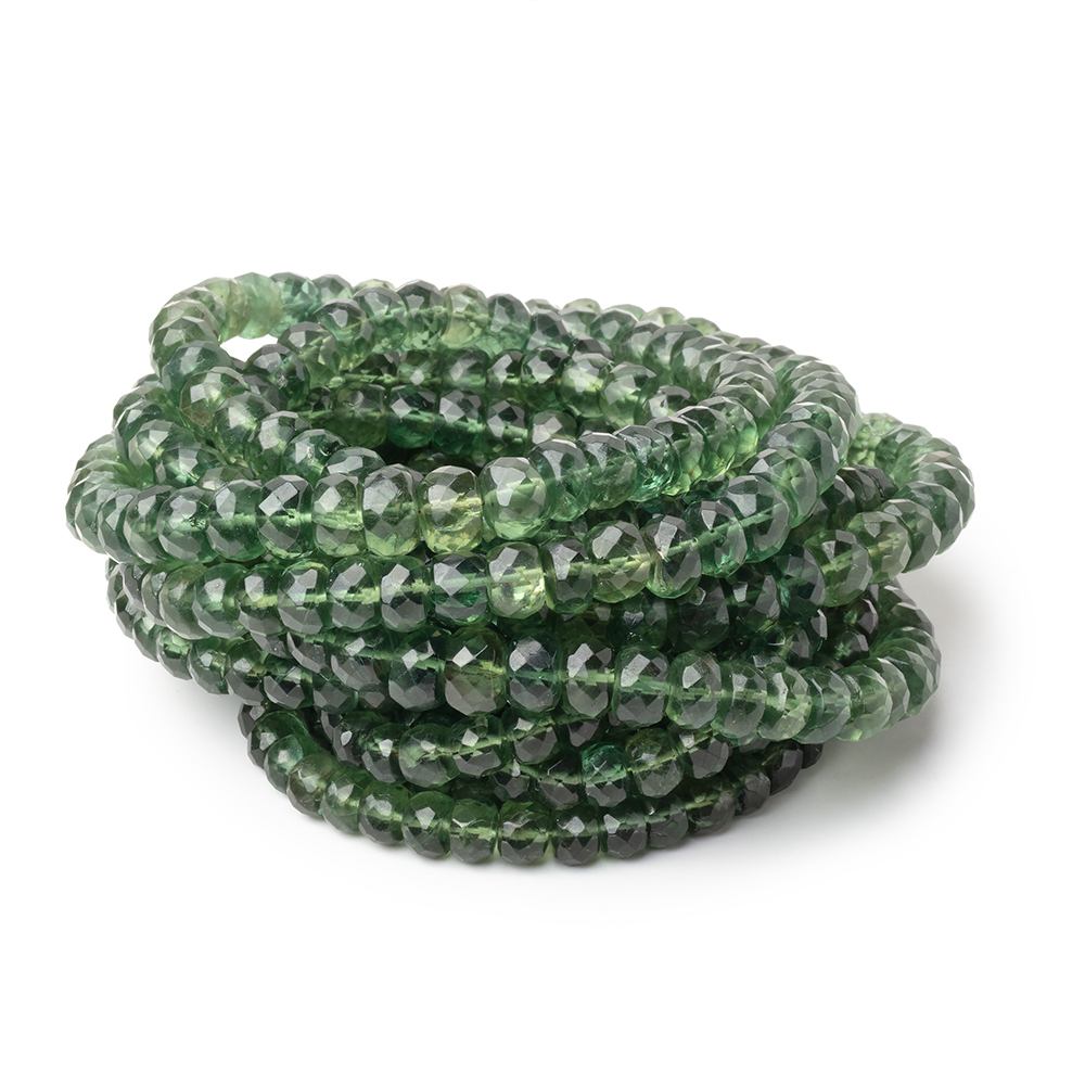 4-6.5mm Green Apatite Faceted Rondelle Beads 15.5 inch 120 pieces - Beadsofcambay.com