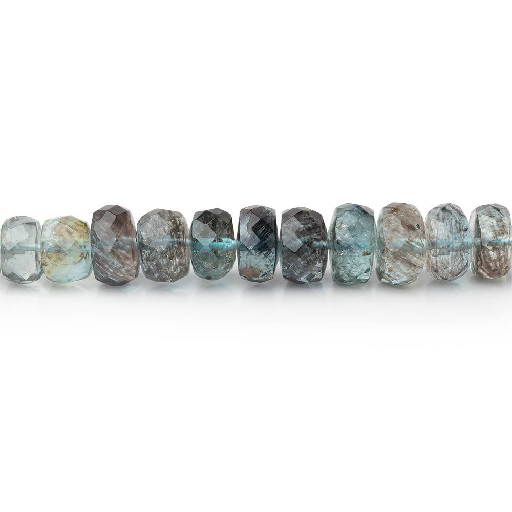 4-6.5mm Shaded Moss Aquamarine Faceted Rondelle 15.75 inch 125 Beads - Beadsofcambay.com