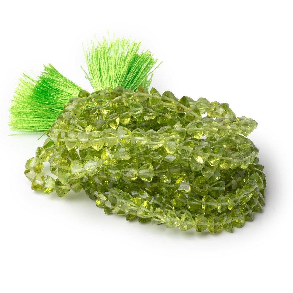 4 - 6mm Peridot Faceted Trillion Beads 16 inch 93 pieces AA - Beadsofcambay.com