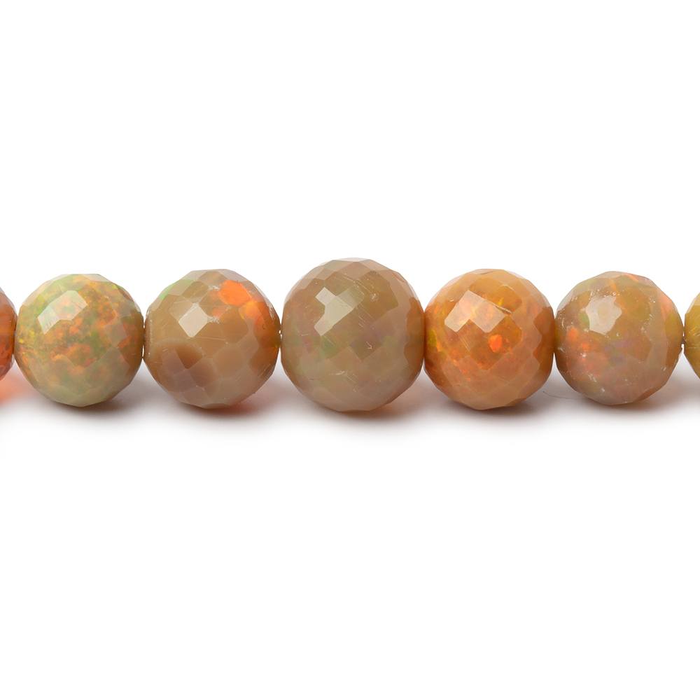 4-7.5mm Dark Golden Ethiopian Opal Faceted Rounds 18 inch 91 Beads AA - Beadsofcambay.com
