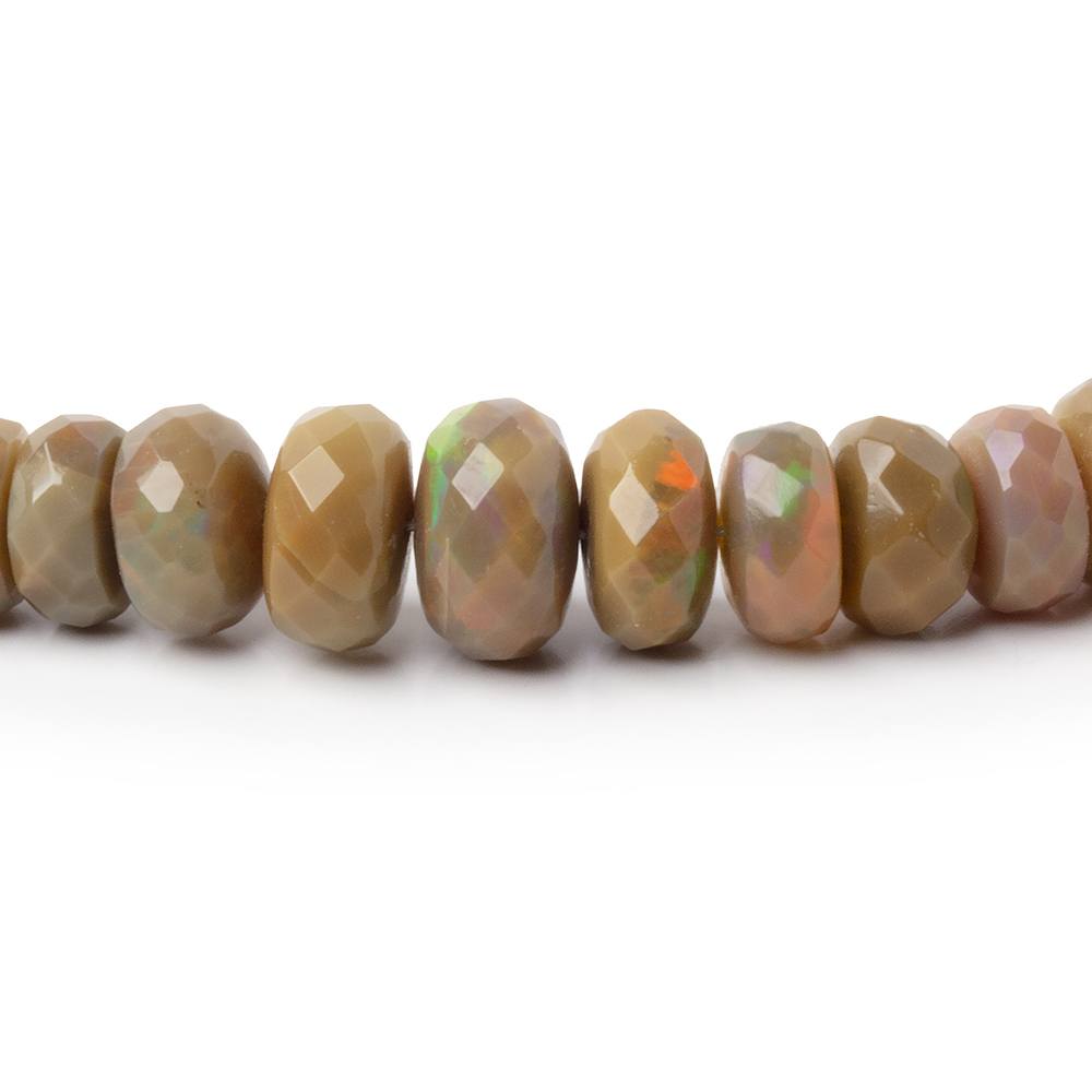 4-7.5mm Olive Brown Ethiopian Opal Faceted Rondelles 16.5 inch 154 Beads - Beadsofcambay.com