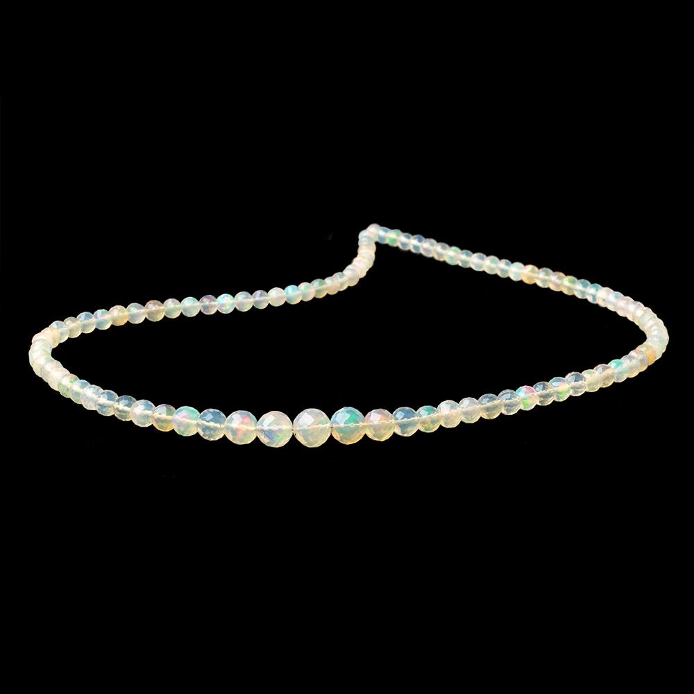4-7mm Creamy Ethiopian Opal Faceted Rounds 17 inch 97 Beads AAA - Beadsofcambay.com