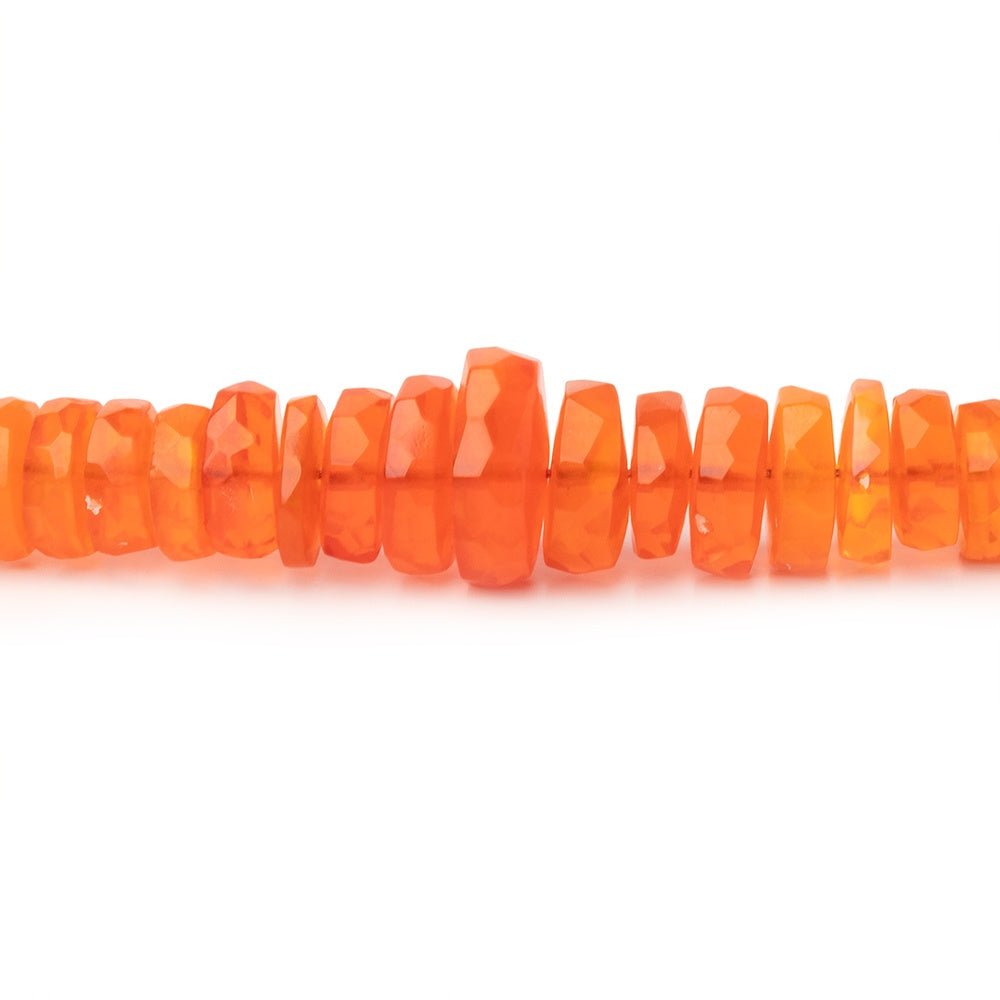 4 - 7mm Tangerine Ethiopian Opal Faceted Heishi 16 inch 240 Beads AA - Beadsofcambay.com