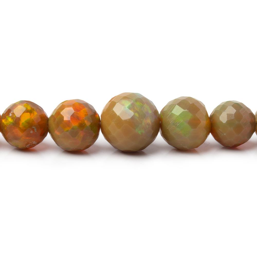4-8mm Dark Golden Ethiopian Opal Faceted Rounds 18 inch 91 Beads AA - Beadsofcambay.com