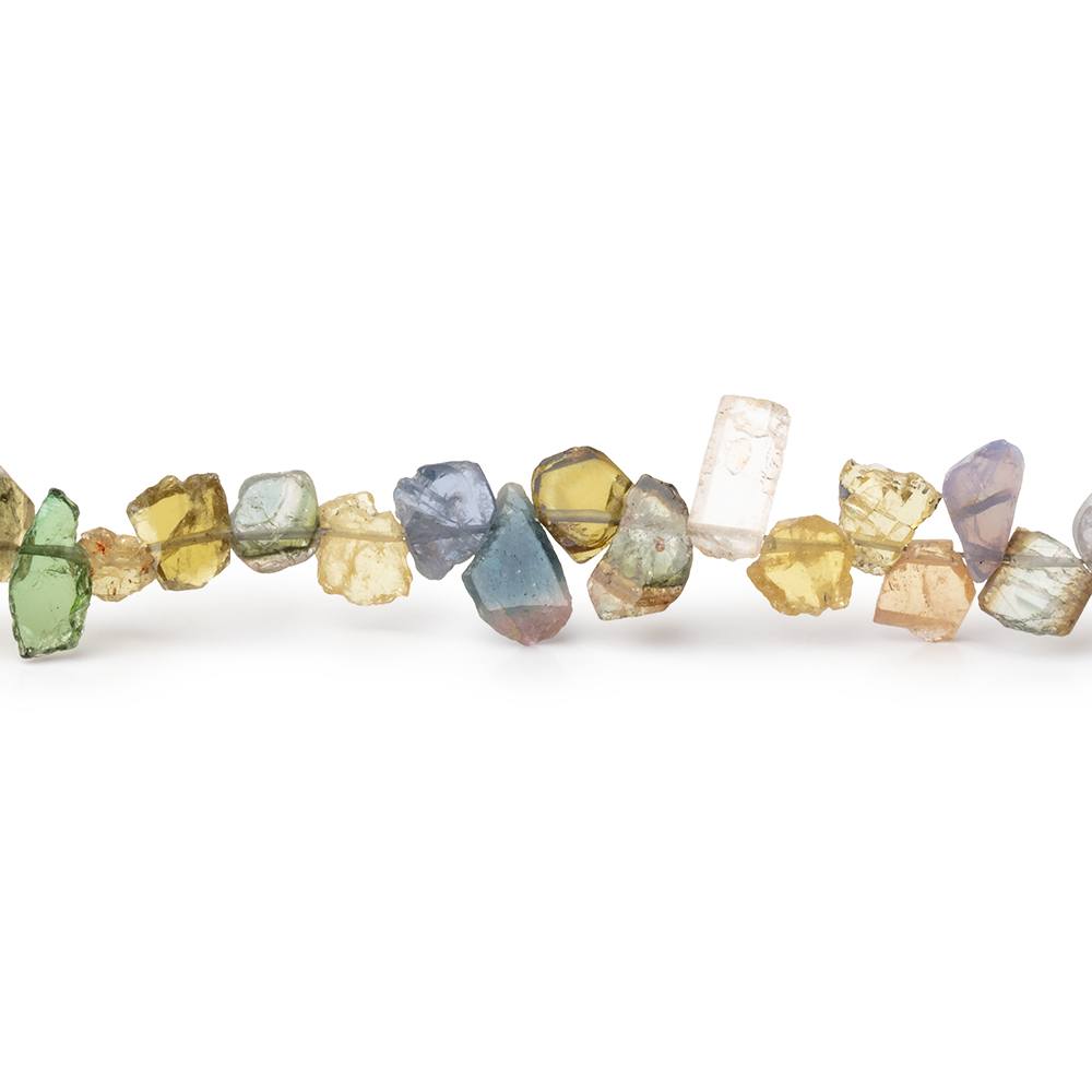 4-9mm Multi Color Tourmaline Slice Beads 7.75 inch 45 pieces - Beadsofcambay.com