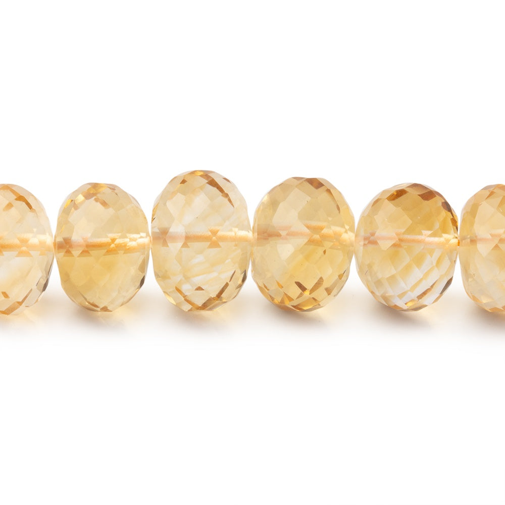 6.5-10mm Citrine Faceted Rondelle Beads 16 inch 81 pieces - BeadsofCambay.com