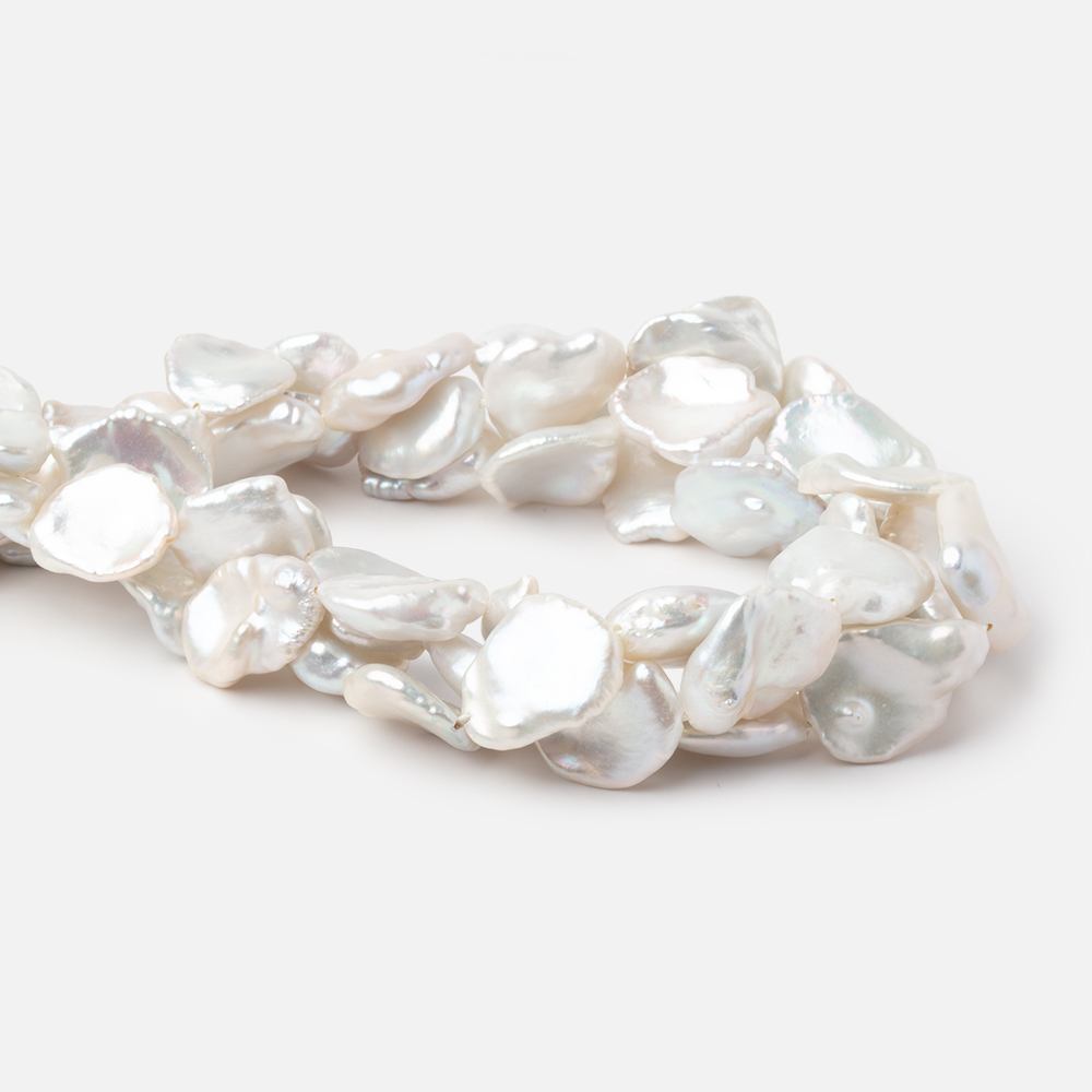 11-21mm Off White Keshi Freshwater Pearls 15.5 inch 24 pieces - BeadsofCambay.com