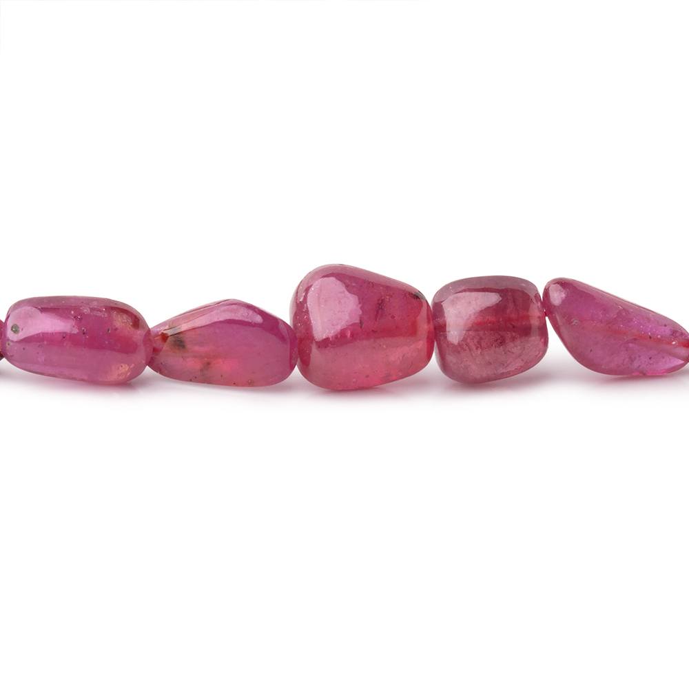 6-10m Ruby Plain Nugget Beads 19 inch 63 pieces AA - BeadsofCambay.com