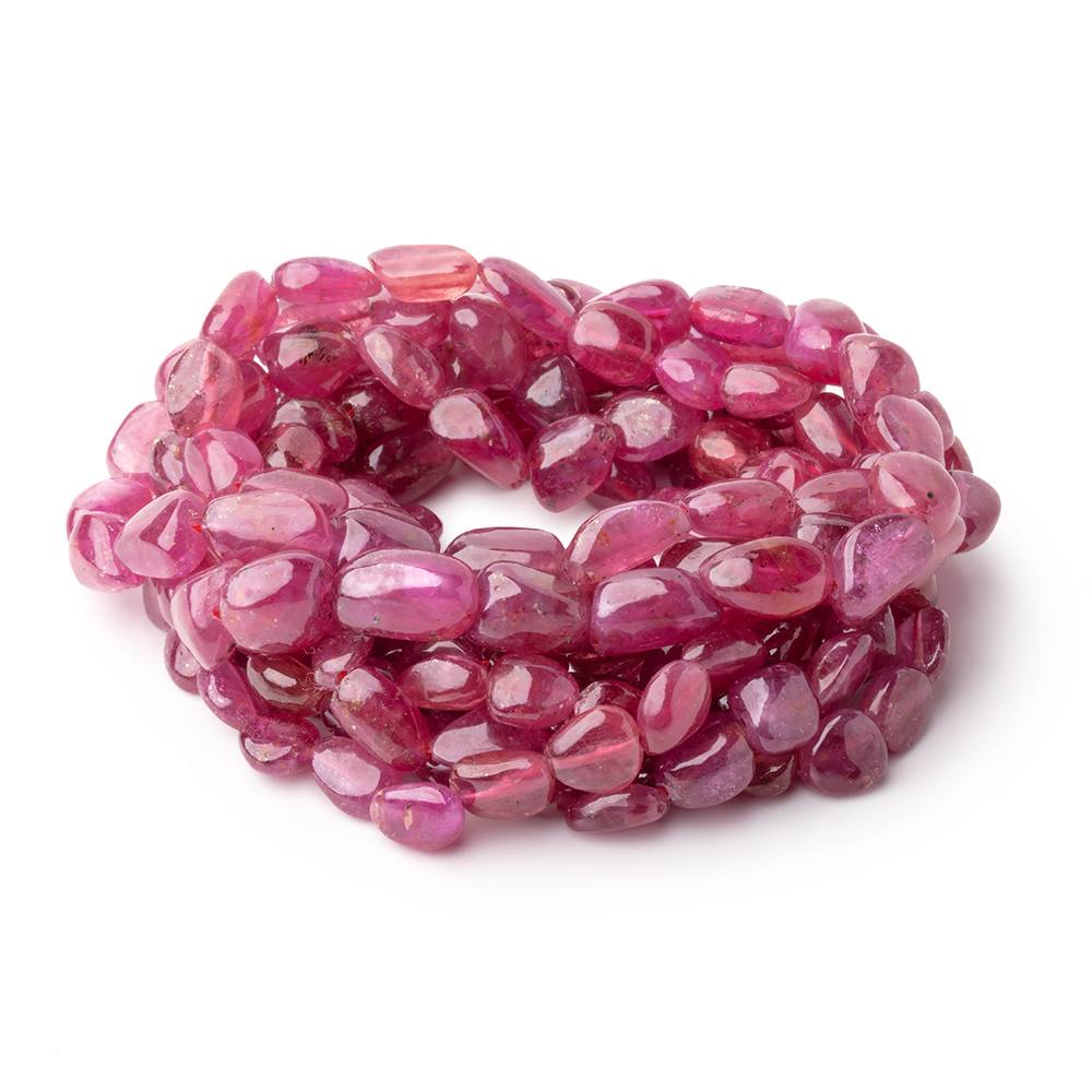 6-10m Ruby Plain Nugget Beads 19 inch 63 pieces AA - BeadsofCambay.com