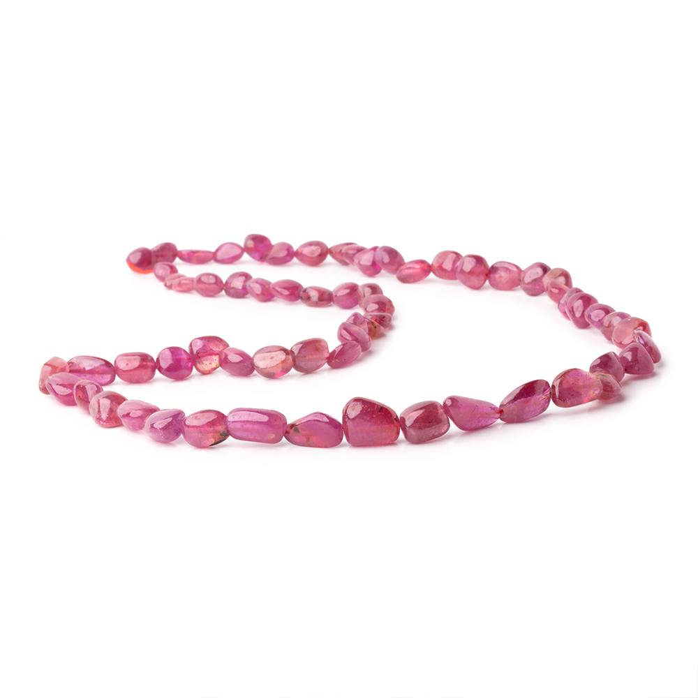 6-10m Ruby Plain Nugget Beads 19 inch 63 pieces AA - BeadsofCambay.com