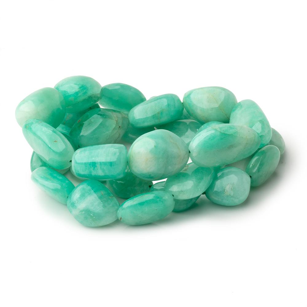 13-17mm Colombian Emerald Plain Nugget 16 inch 30 Beads AA - BeadsofCambay.com