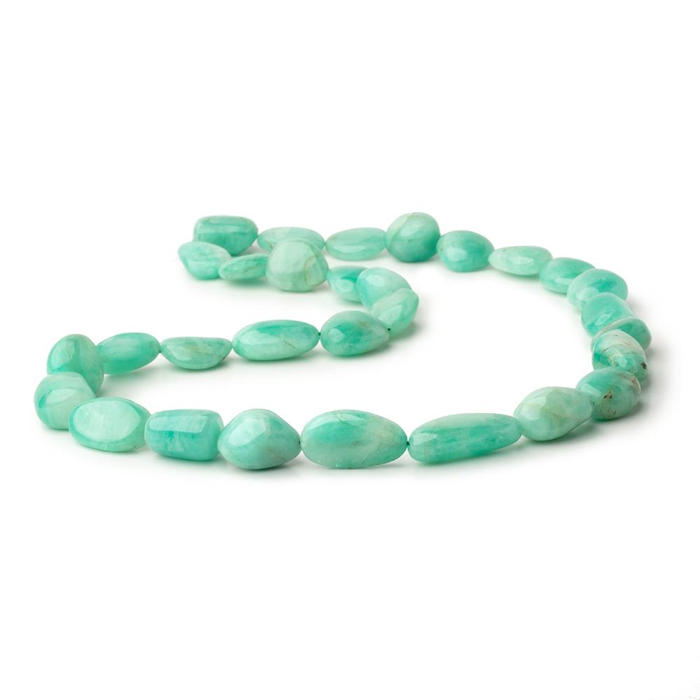 13-17mm Colombian Emerald Plain Nugget 16 inch 30 Beads AA - BeadsofCambay.com