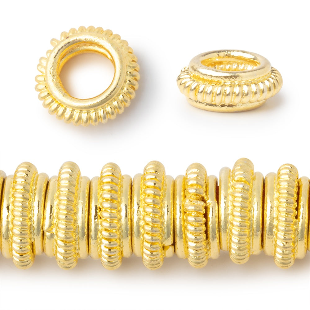 10mm Pinwheel Spacer with 4mm Large Hole 8 inch 43 Beads - BeadsofCambay.com