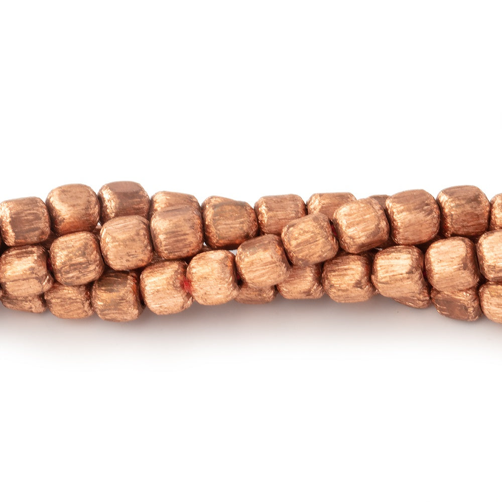 4mm Brushed Cube Beads with Rounded Corners - BeadsofCambay.com