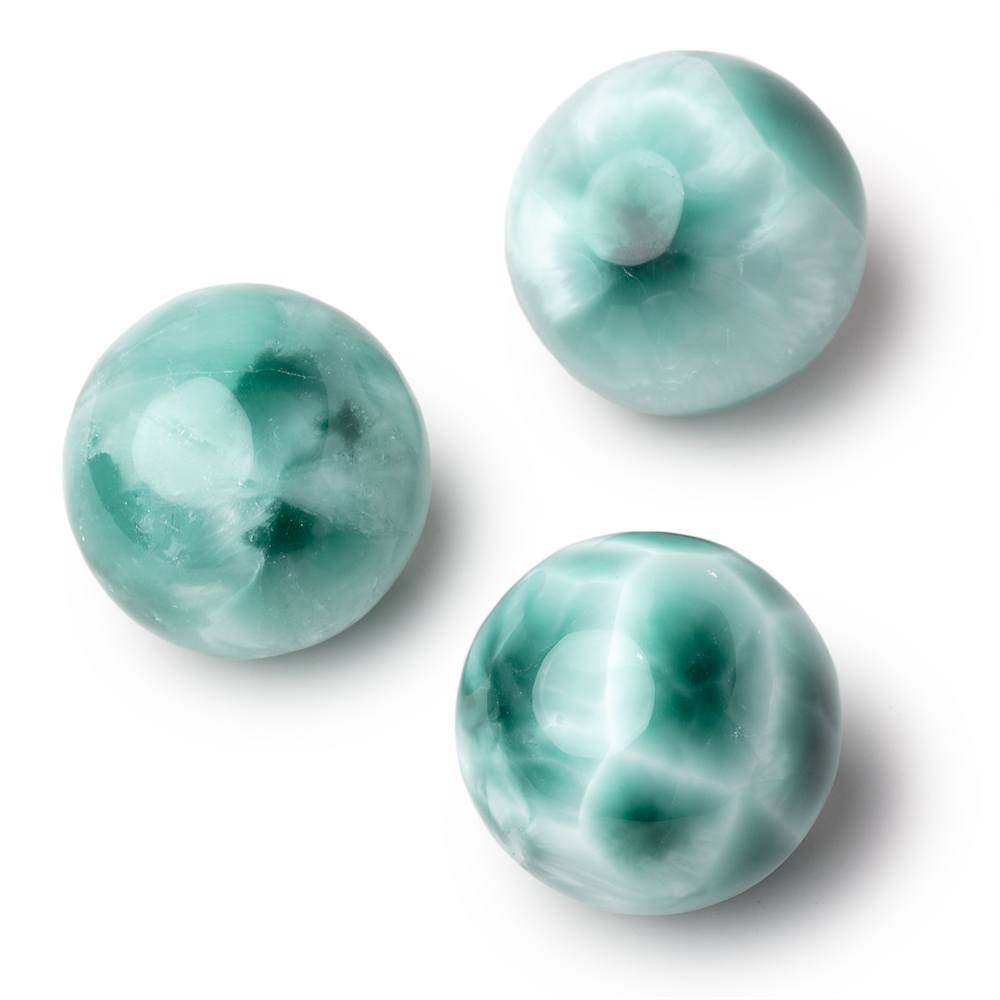 40mm Russian Green Angelite Undrilled Plain Sphere 1 piece - Beadsofcambay.com