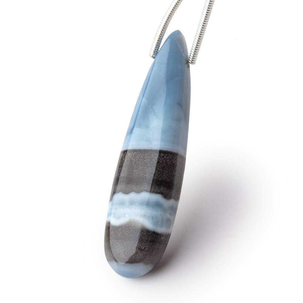 40x10mm Banded Owyhee Blue Opal Plain Pear 1 Focal - Beadsofcambay.com