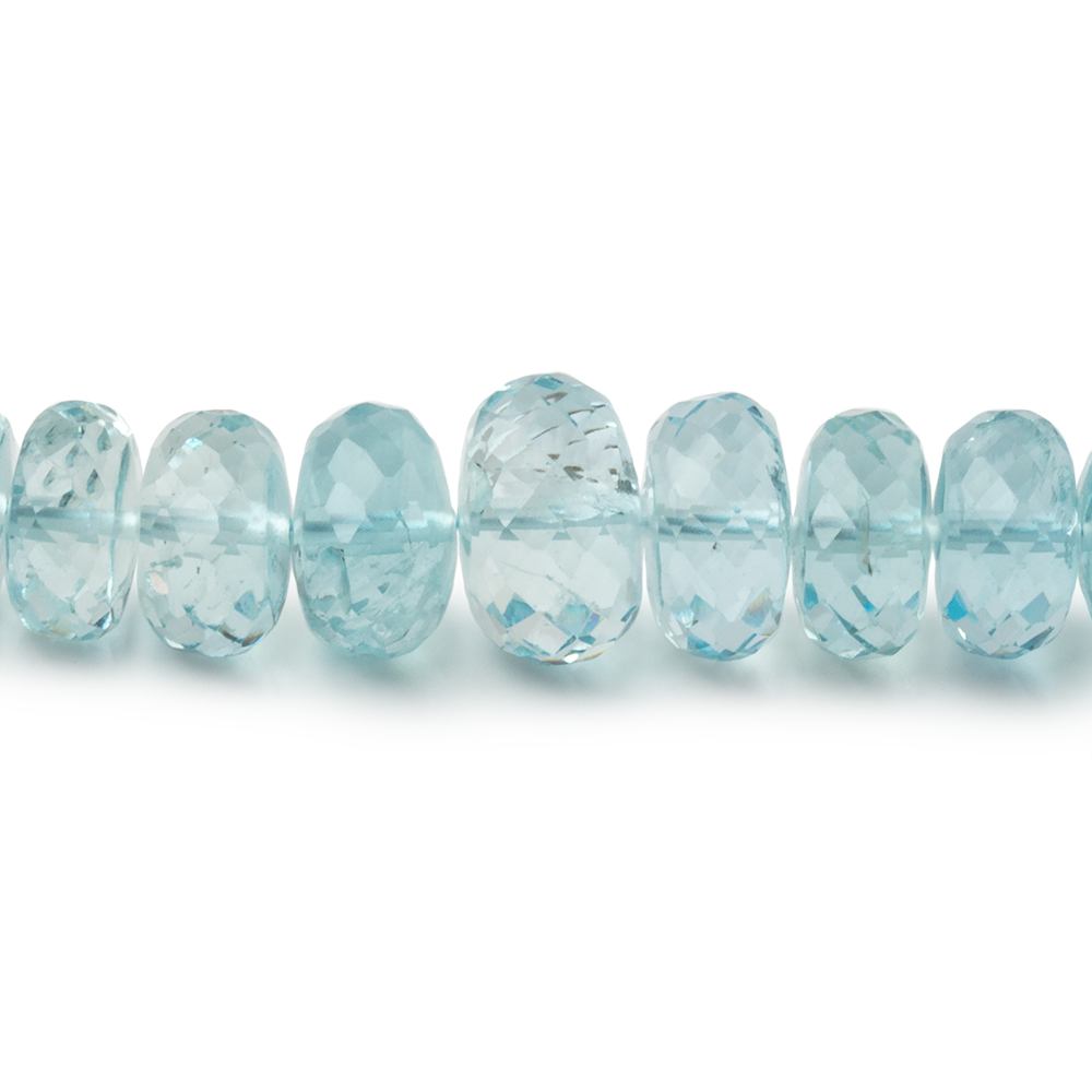 5-9mm Aquamarine Faceted Rondelle 16 inch 113 pieces AAA - BeadsofCambay.com