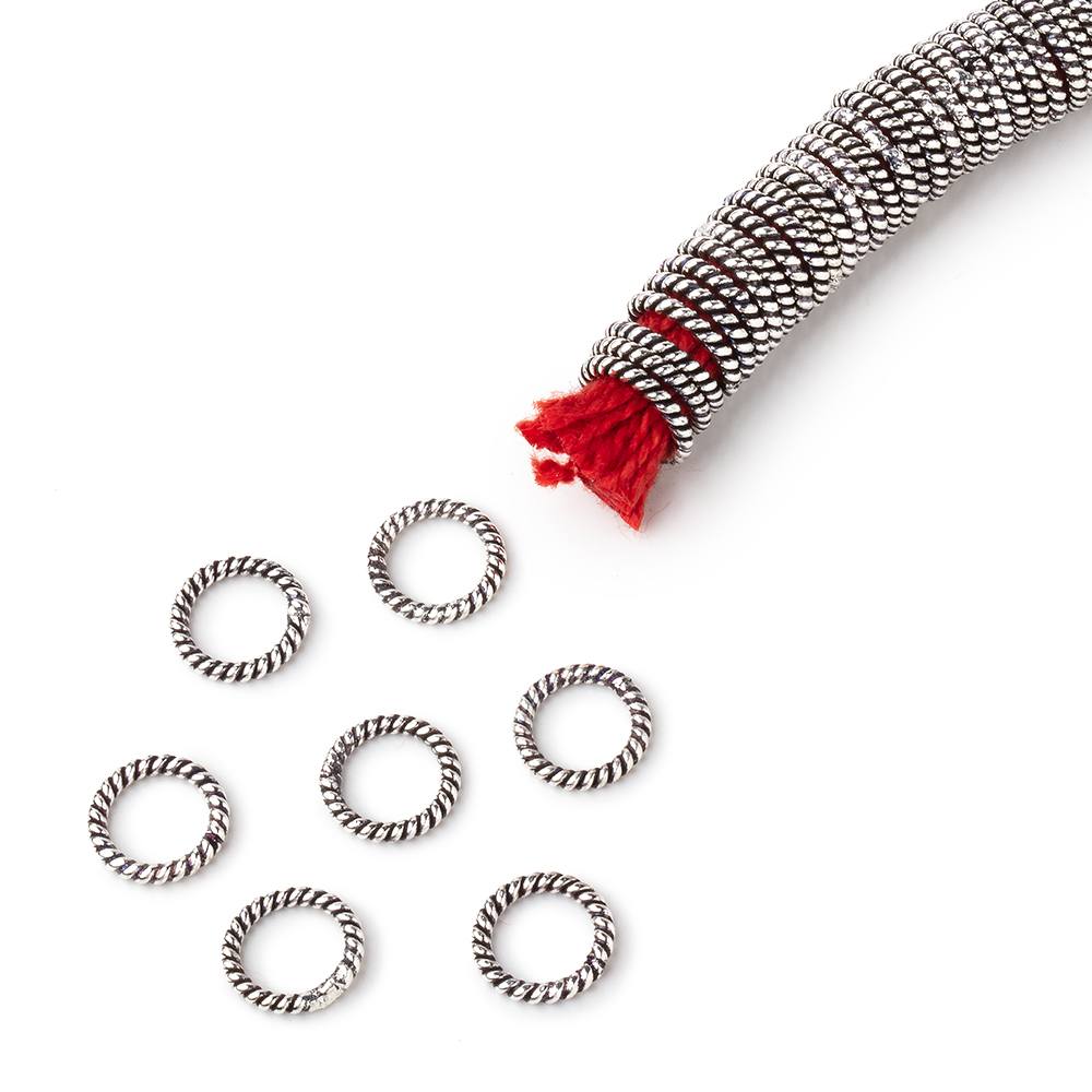 8mm Twisted Jump Rings on an 8 inch Strand - BeadsfCambay.com