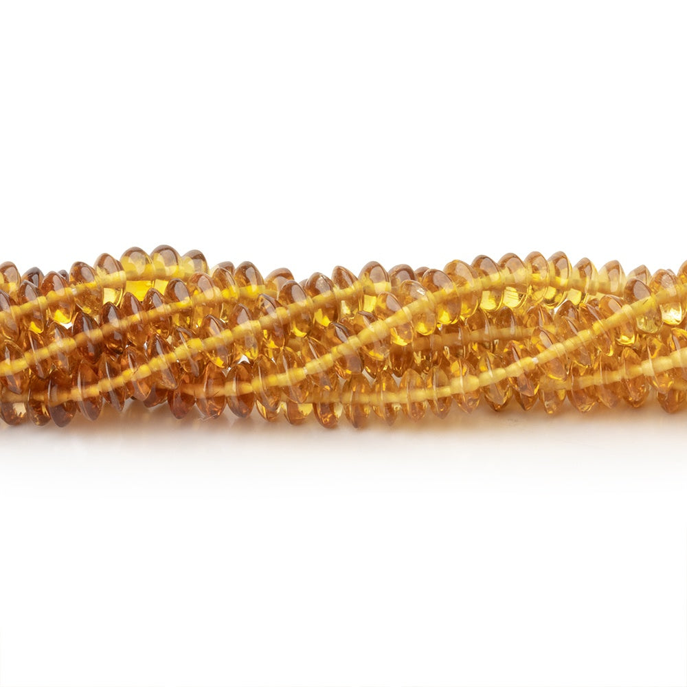 4mm Golden Tourmaline Plain Disc Rondelle 15.5 inch 205 Beads - BeadsofCambay.com
