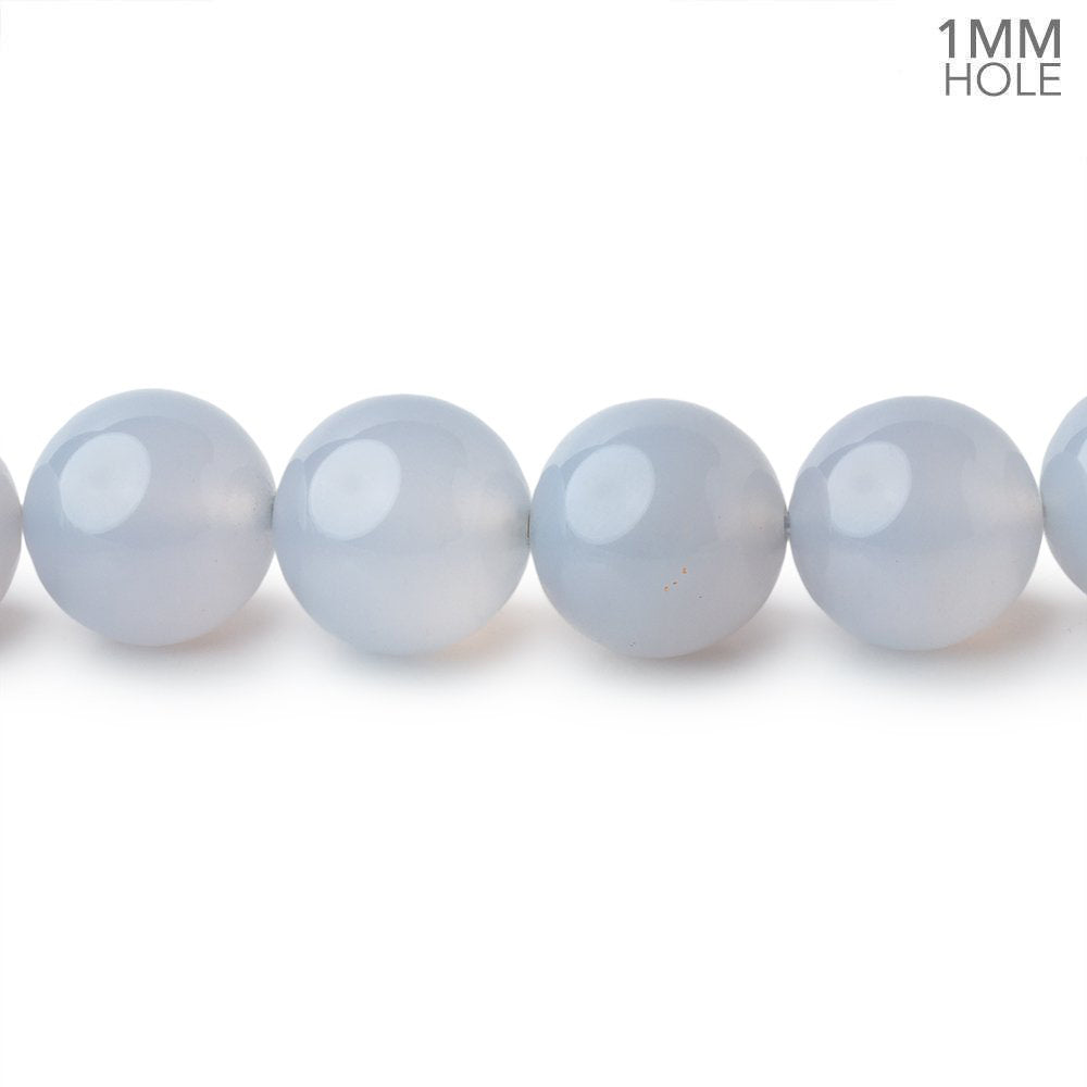 12mm Turkish Blue Chalcedony Plain Round 15.5 inch 32 Beads - BeadsofCambay.com