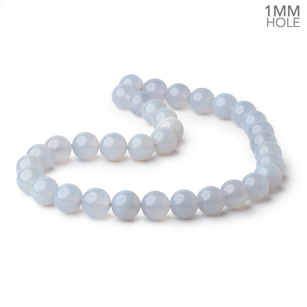 12mm Turkish Blue Chalcedony Plain Round 15.5 inch 32 Beads - BeadsofCambay.com