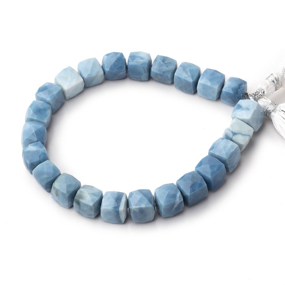 8-8.5mm Owyhee Denim Blue Opal Faceted Cube 7.75 inch 22 Beads - BeadsofCambay.com