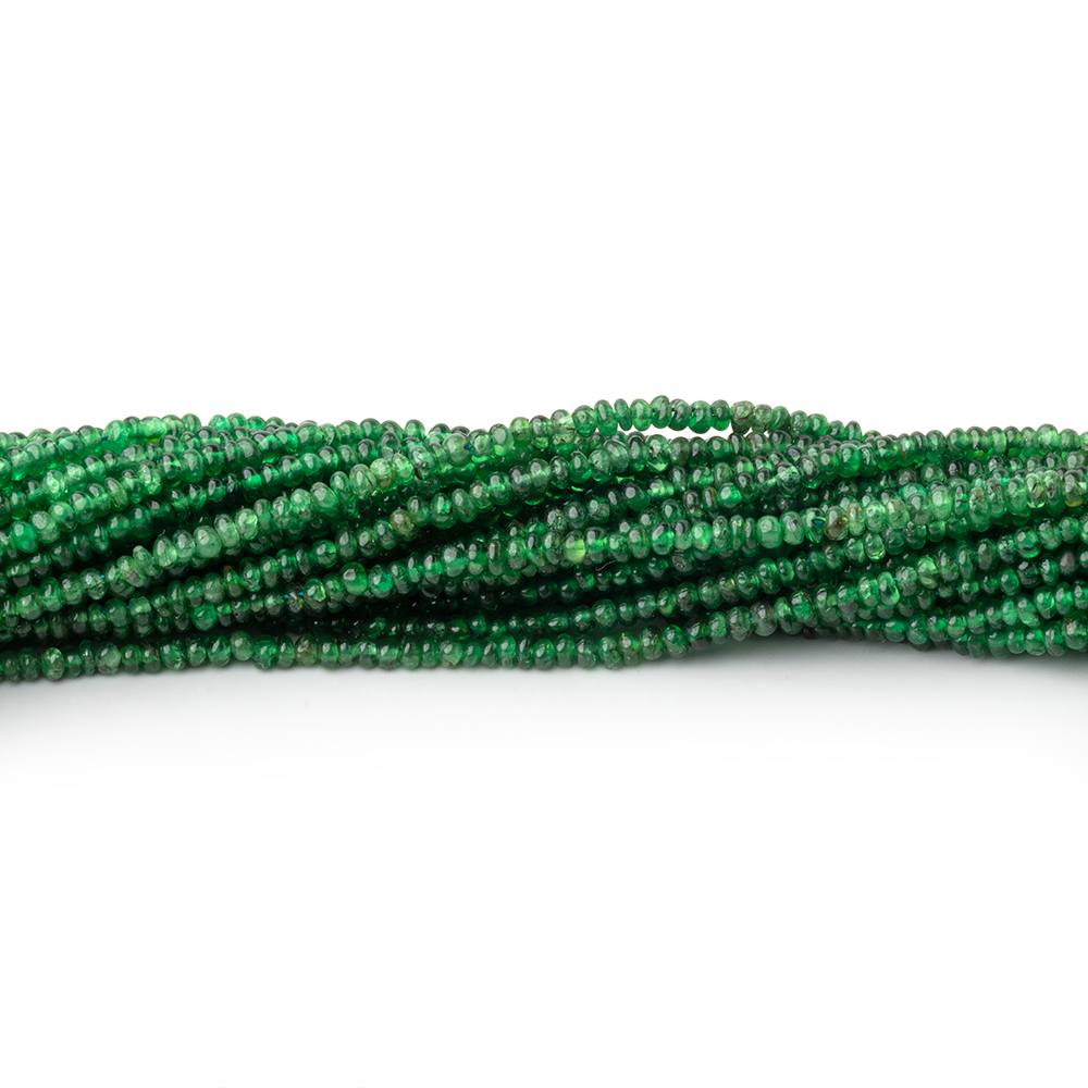 2mm Shaded Tsavorite Garnet Plain Rondelle Beads 18 inch 375 pieces - BeadsofCambay.com
