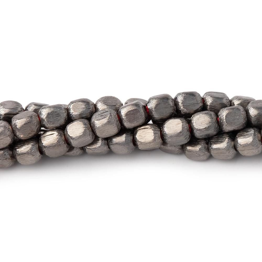 4mm Brushed Cube Beads with Rounded Corners - BeadsofCambay.com