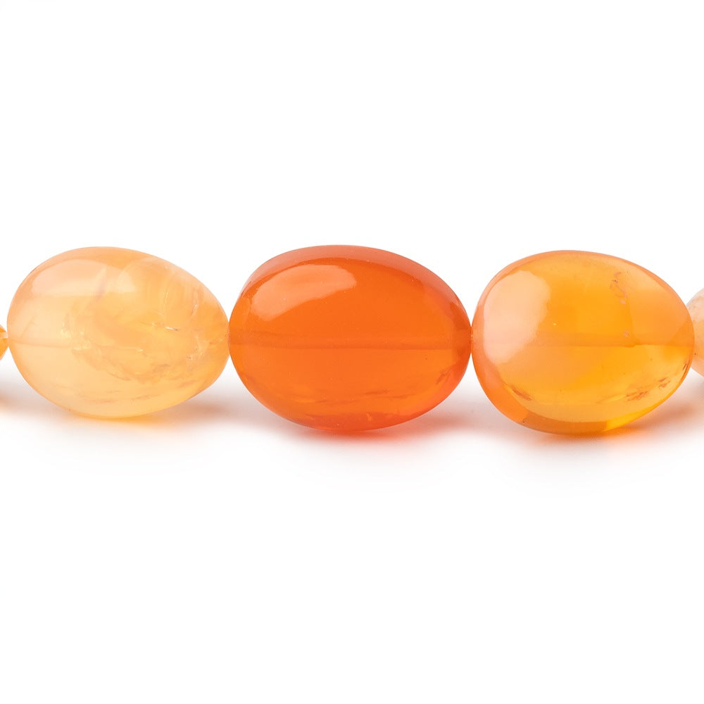 13-16mm Mexican Fire Opal Plain Nugget Beads 15 inch 25 pieces - BeadsofCambay.com
