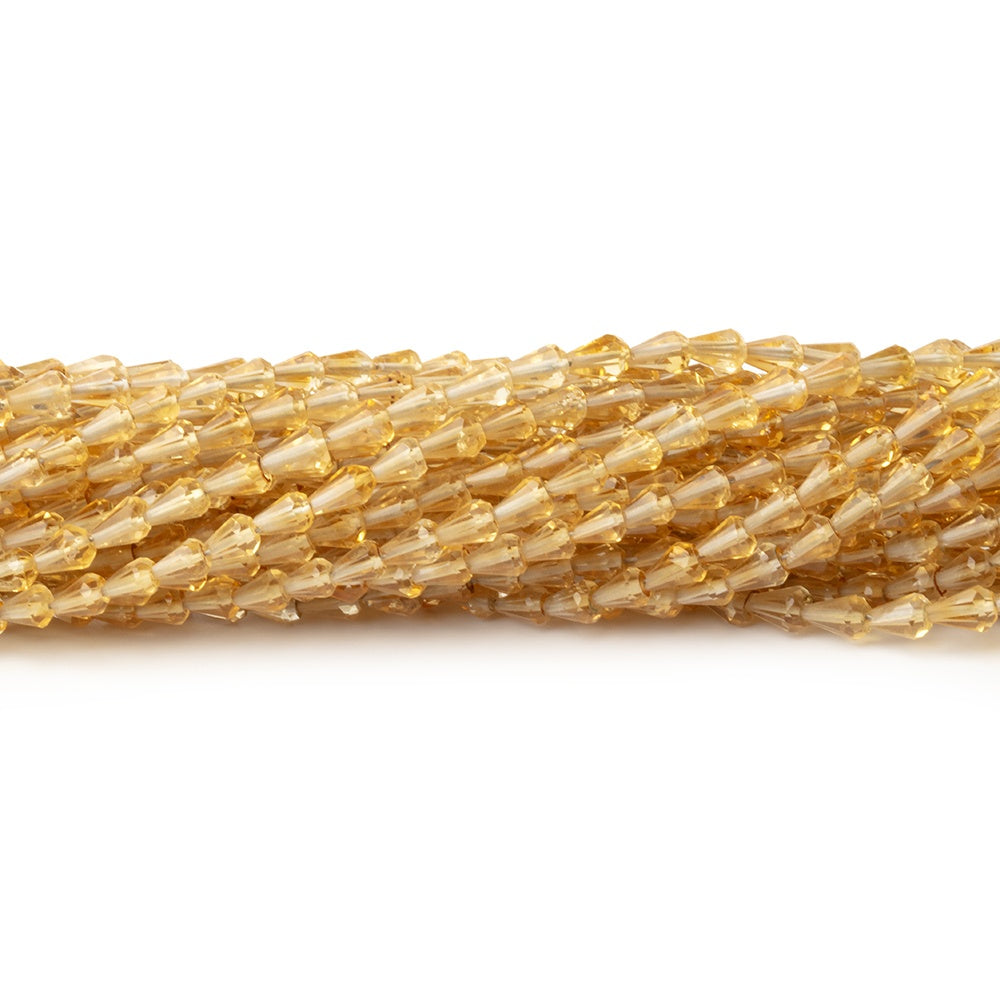3x2.5-4x3mm Citrine Straight Drilled Faceted Tear Drop 18 inch 130 Beads - BeadsofCambay.com