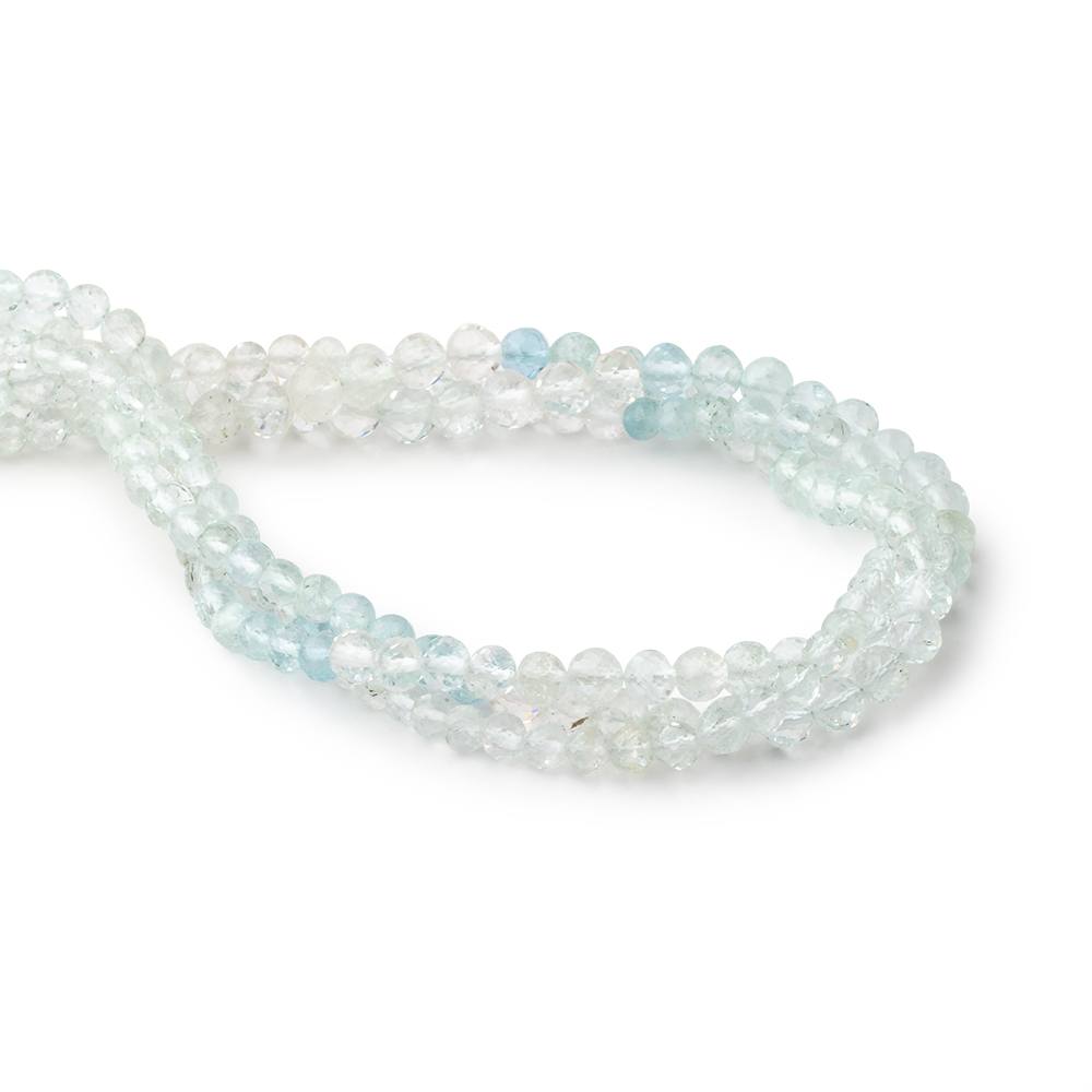 4-5mm Aquamarine Faceted Round 14 inch 70 Beads - BeadsofCambay.com