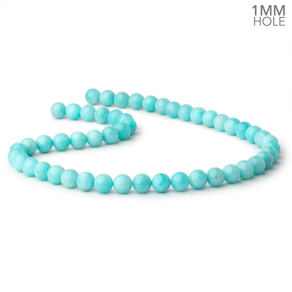 8mm Amazonite Plain Round Beads 15.5 inch 50 pieces AA 1mm hole - BeadsofCambay.com
