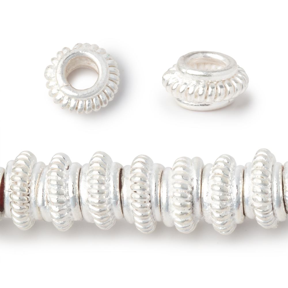 7mm Pinwheel Spacer Beads with 3mm Large Hole 8 inch Strand - Beadsofcambay.com