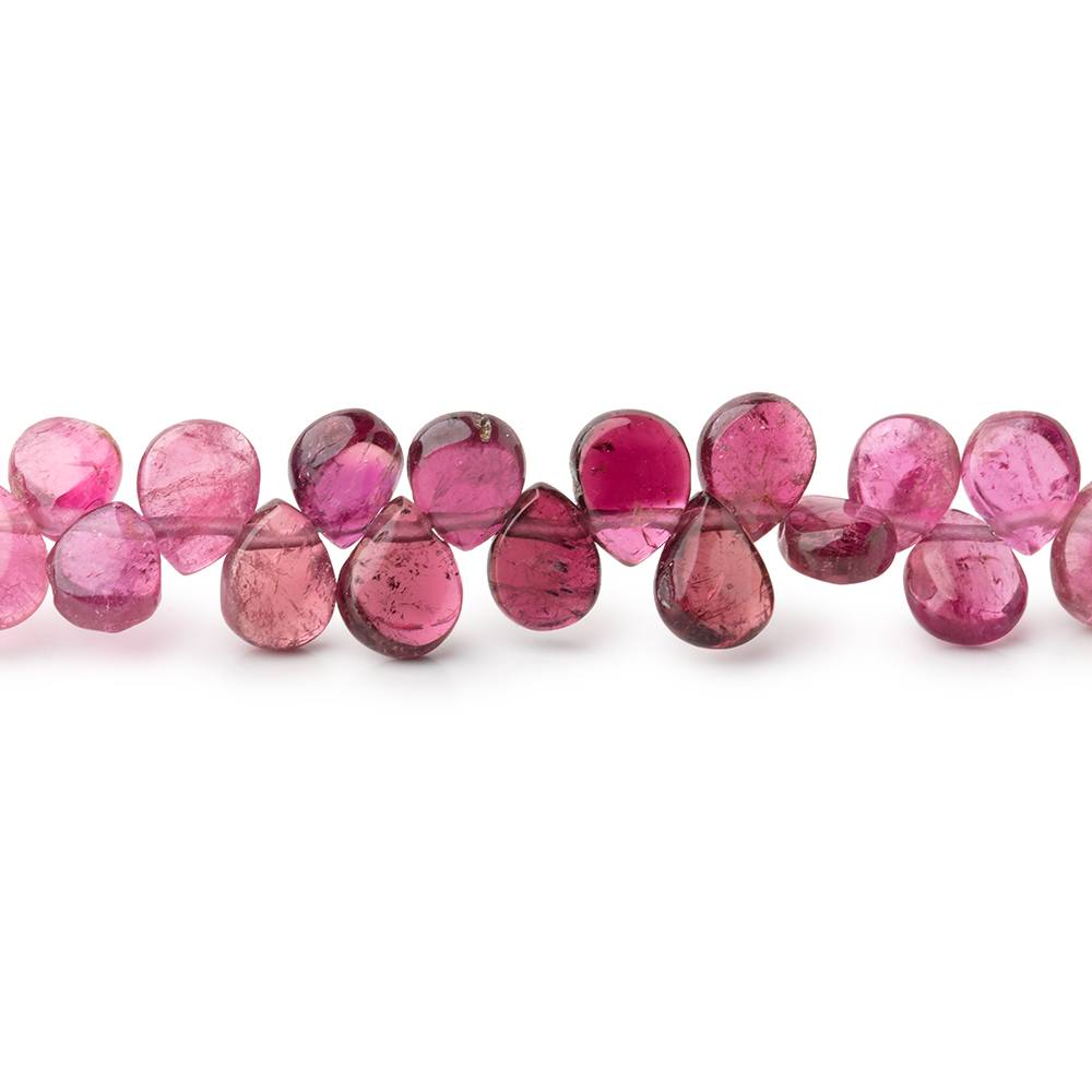6-6.5mm Shaded Pink Tourmaline Plain Pear Beads 17 inch 140 pieces - BeadsofCambay.com