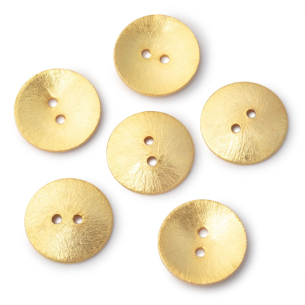 20mm Brushed Round Buttons Set of 6 - BeadsofCambay.com