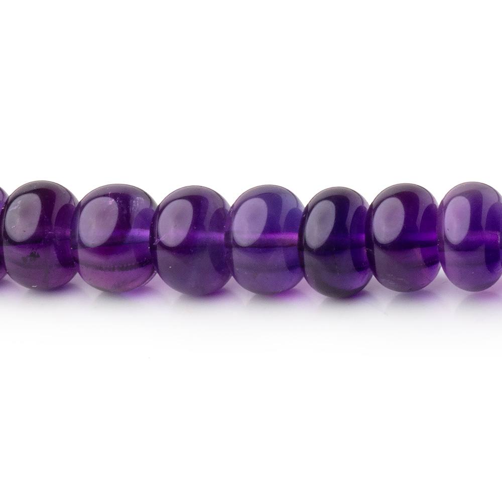 6.5-8mm African Amethyst Plain Rondelle Beads 15.5 inch 85 pieces - BeadsofCambay.com