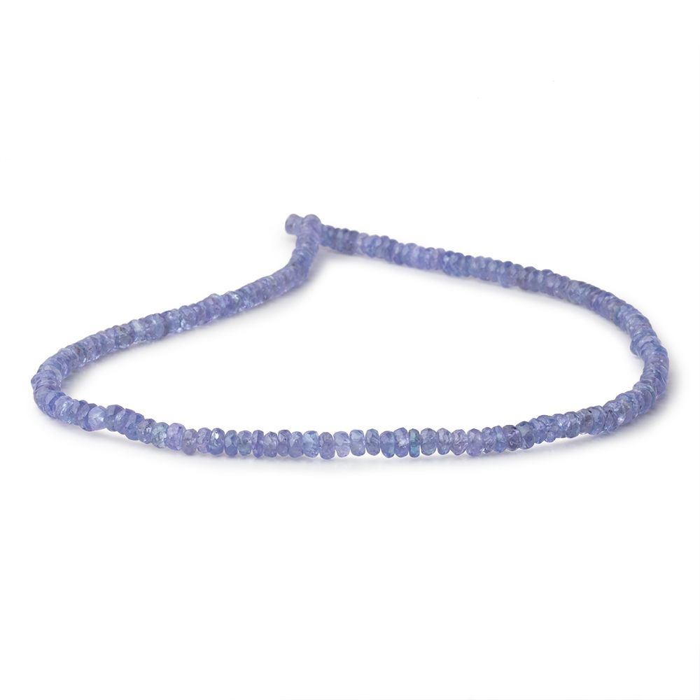 4mm Tanzanite Faceted Rondelle Beads 14 inch 158 pieces - BeadsofCambay.com