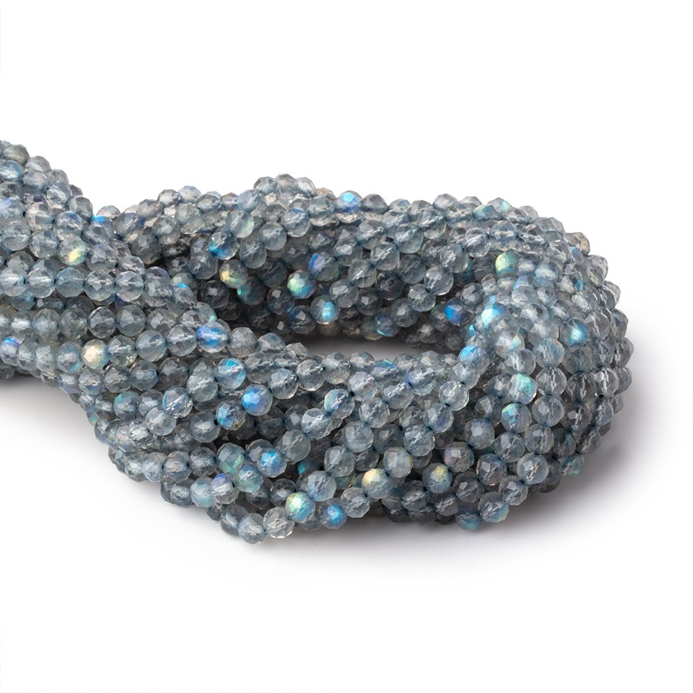 4.3mm Labradorite Micro Faceted Rounds 12.5 inch 75 beads AAA - Beadsofcambay.com