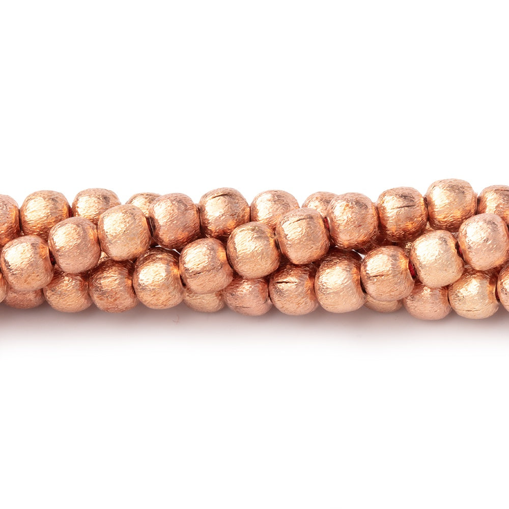 4mm Brushed Round Beads - BeadsofCambay.com