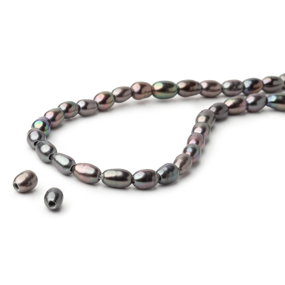4-4.5mm Oval Freshwater Pearl with 1.5mm Large Hole - 15.5 inch Strand - BeadsofCambay.com