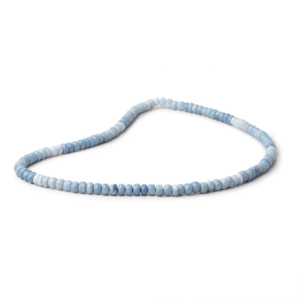 4.5 - 5.5mm Owyhee Blue Opal Faceted Rondelle Beads 16 inch 124 pieces - Beadsofcambay.com