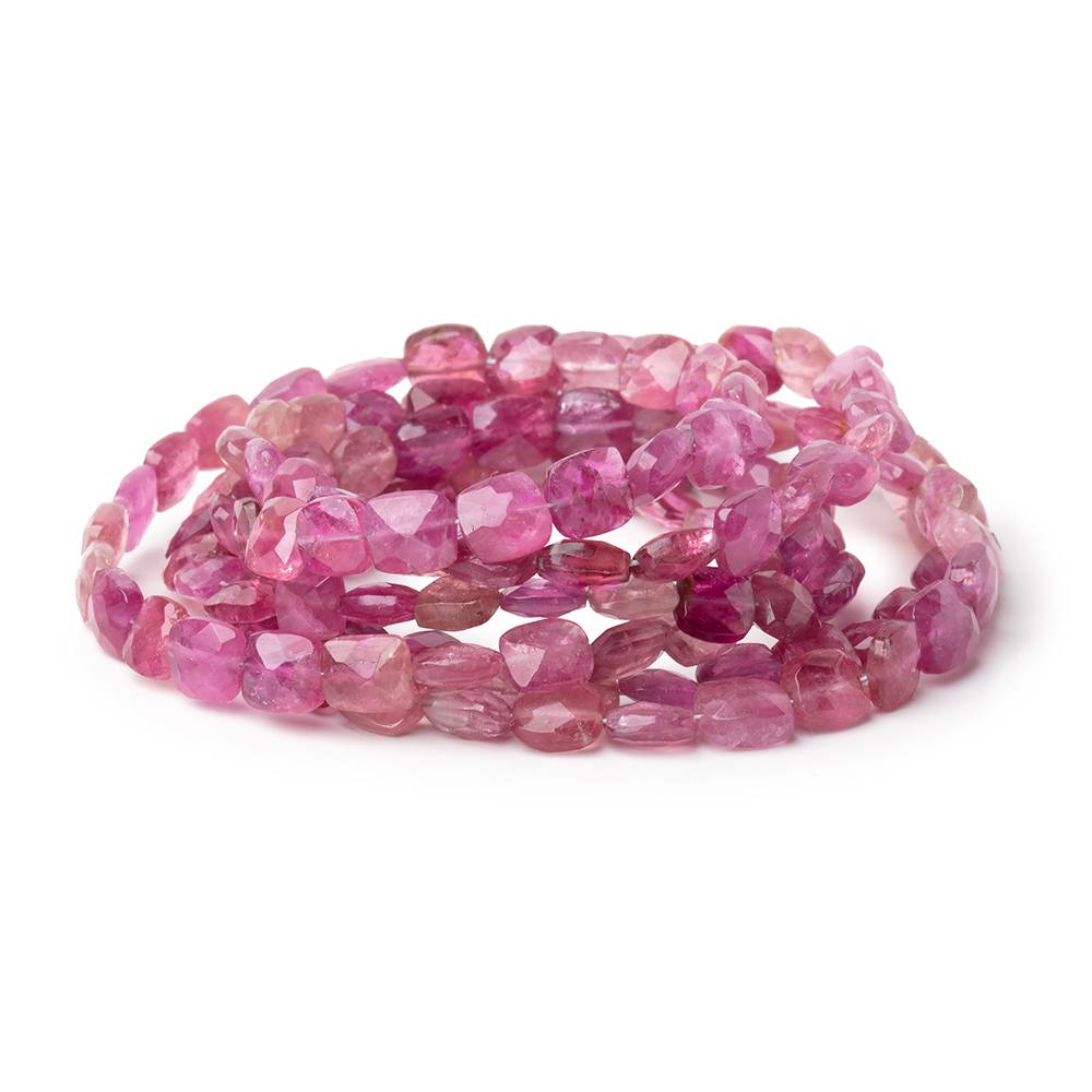 4.5 - 5.5mm Pink Tourmaline Faceted Cushion Beads 16 inch 72 pieces AA - Beadsofcambay.com