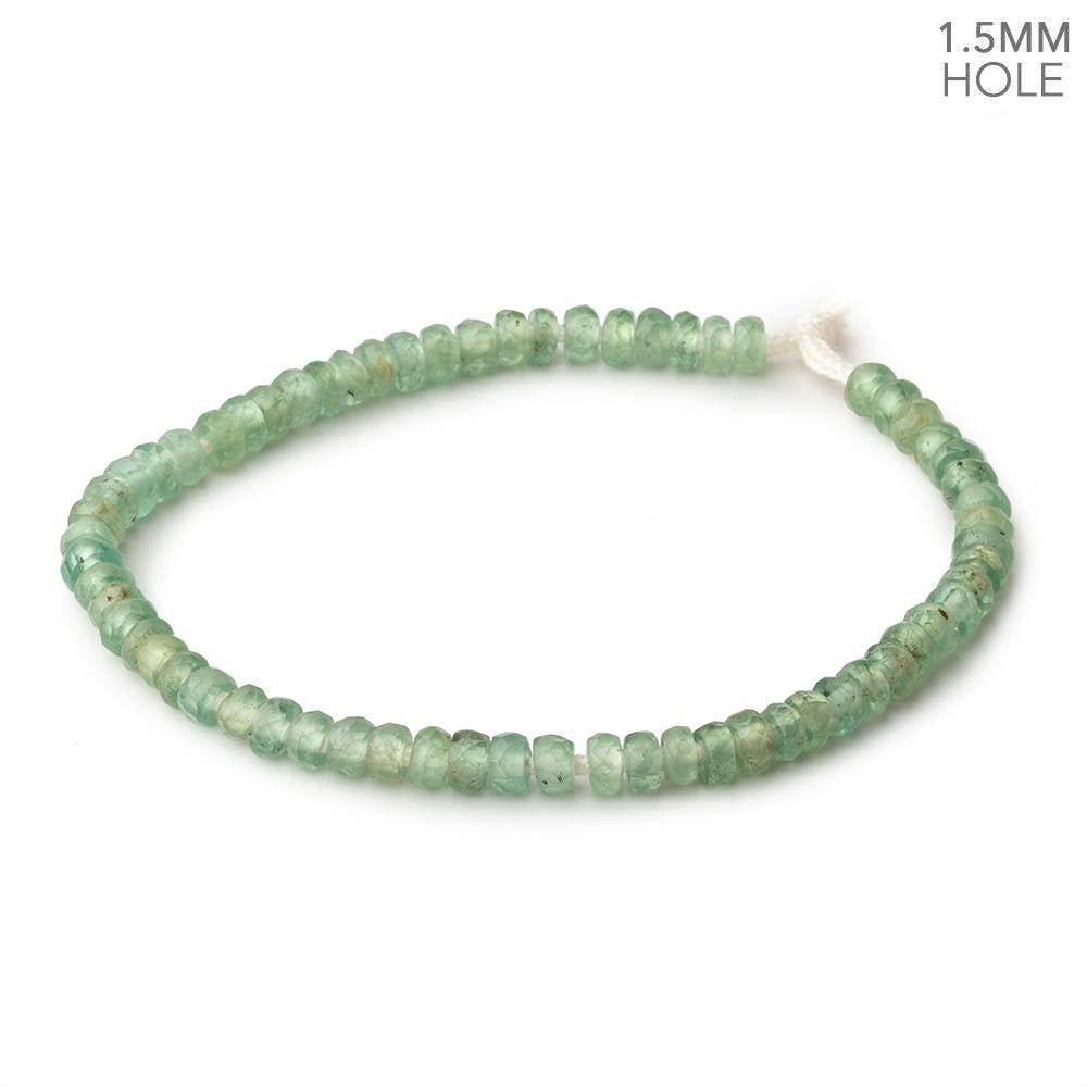 4.5-5mm Green Kyanite 1.5mm Large Hole Faceted Rondelle 8 inch 68 Beads - Beadsofcambay.com