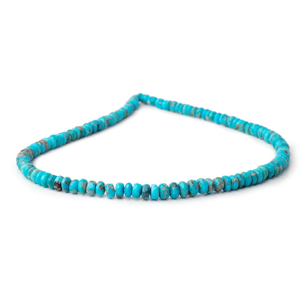 4.5 - 6.5mm Sleeping Beauty Turquoise Faceted Rondelle 16 inch 120 Beads AA - Beadsofcambay.com