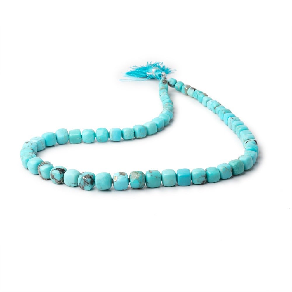 4.5 - 9mm Sleeping Beauty Turquoise Plain Cubes 16 inch 60 Beads AAA - Beadsofcambay.com