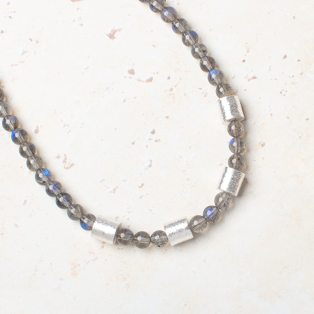 8x8mm Brushed Tube Set of 4 Beads - BeadsofCambay.com