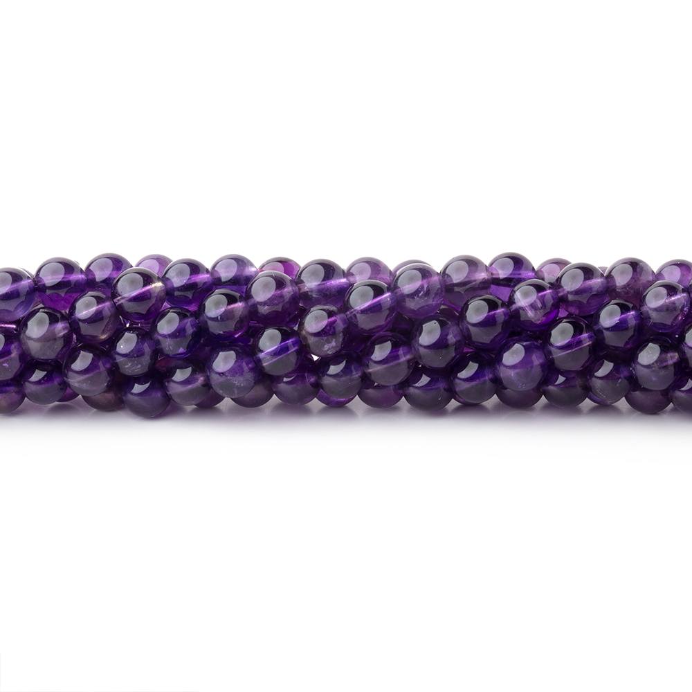 4.5mm Amethyst Plain Round Beads 15 inch 82 pieces - Beadsofcambay.com